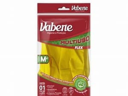 LUVA LATEX MULTIUSO LEVE ''G'' - ''AMARELA'' 1PAR - VABENE