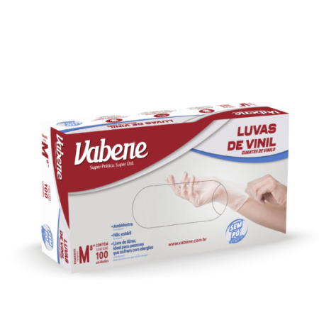 LUVA VINIL SEM PO TAMANHO G - BOX - 100UN - VABENE