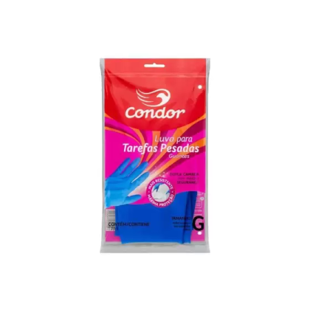 LUVAS LIMP PESADA - AZUL - TAMANHO M - CONDOR