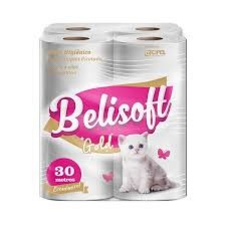 PAPEL HIG. BELISOFT GOLD BR I - 4 X 30 M - FL SIMPLES