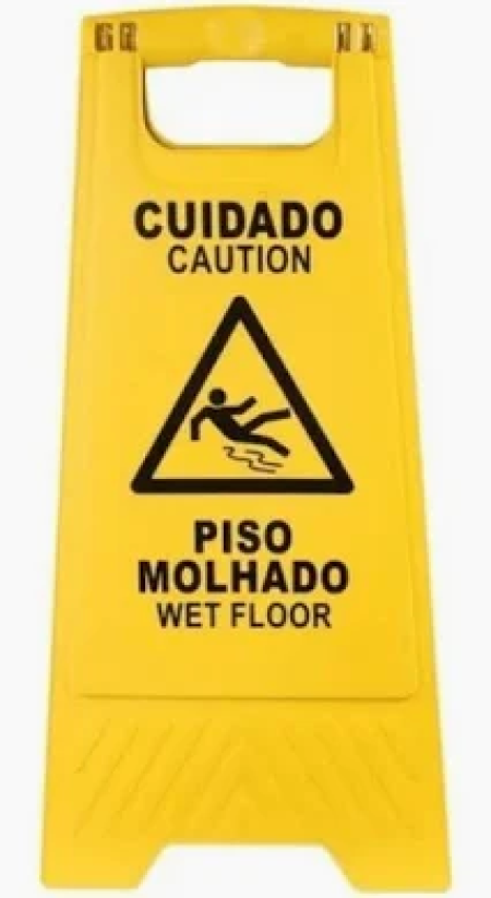 PLACA SINALIZADORA PISO MOLHADO 1X1 - PLACA SINALIZADORA