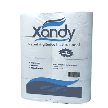 Papel Higiênico Inst. Xandy 100% Celulose 300x10 - 8und