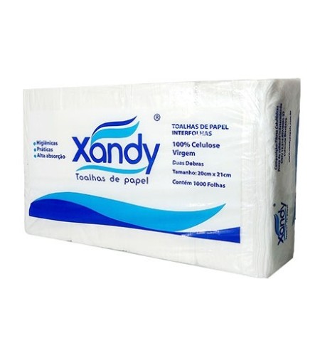 Papel toalha Xandy 100% celulose com 1000