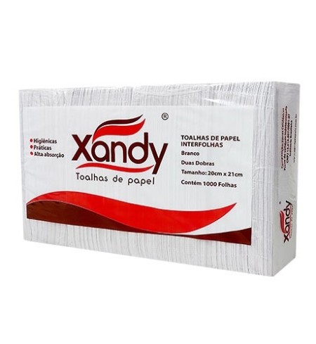 Papel toalha Xandy 20x21 branco 1000