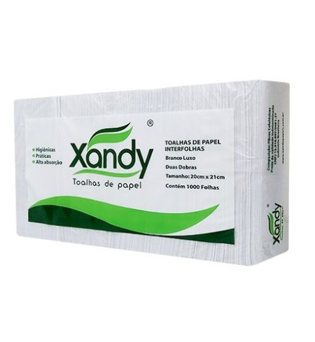 Papel toalha Xandy Branco Luxo 20x21 1000