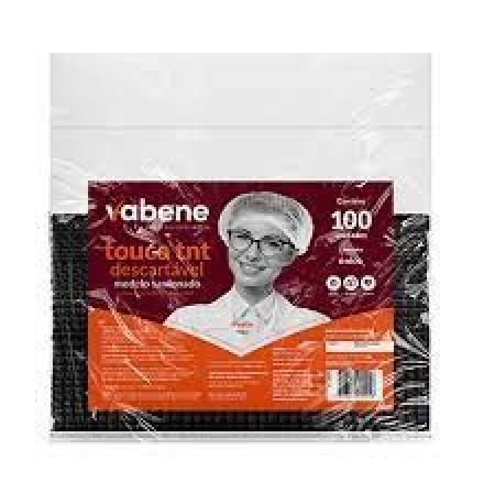 TOUCA SANFONADA TNT PRETA 100UN/PCT VABENE